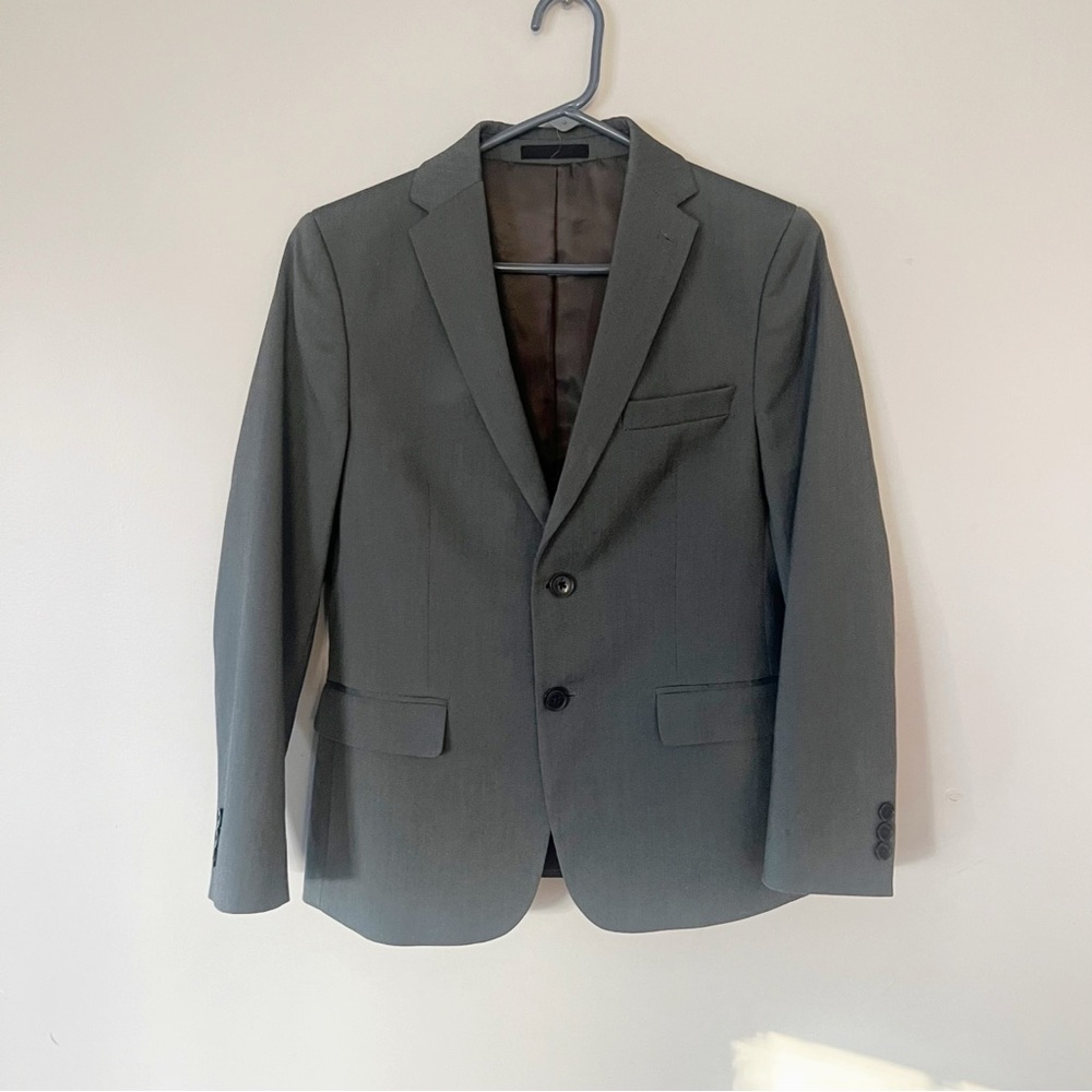 Michael Strahan Boys 14 Grey Suit Jacket Pants Formal Gray Wedding Event Church - Picture 3 of 16